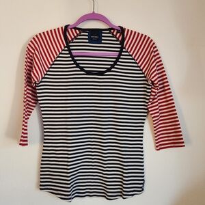 Striped Red and Black Women's Top